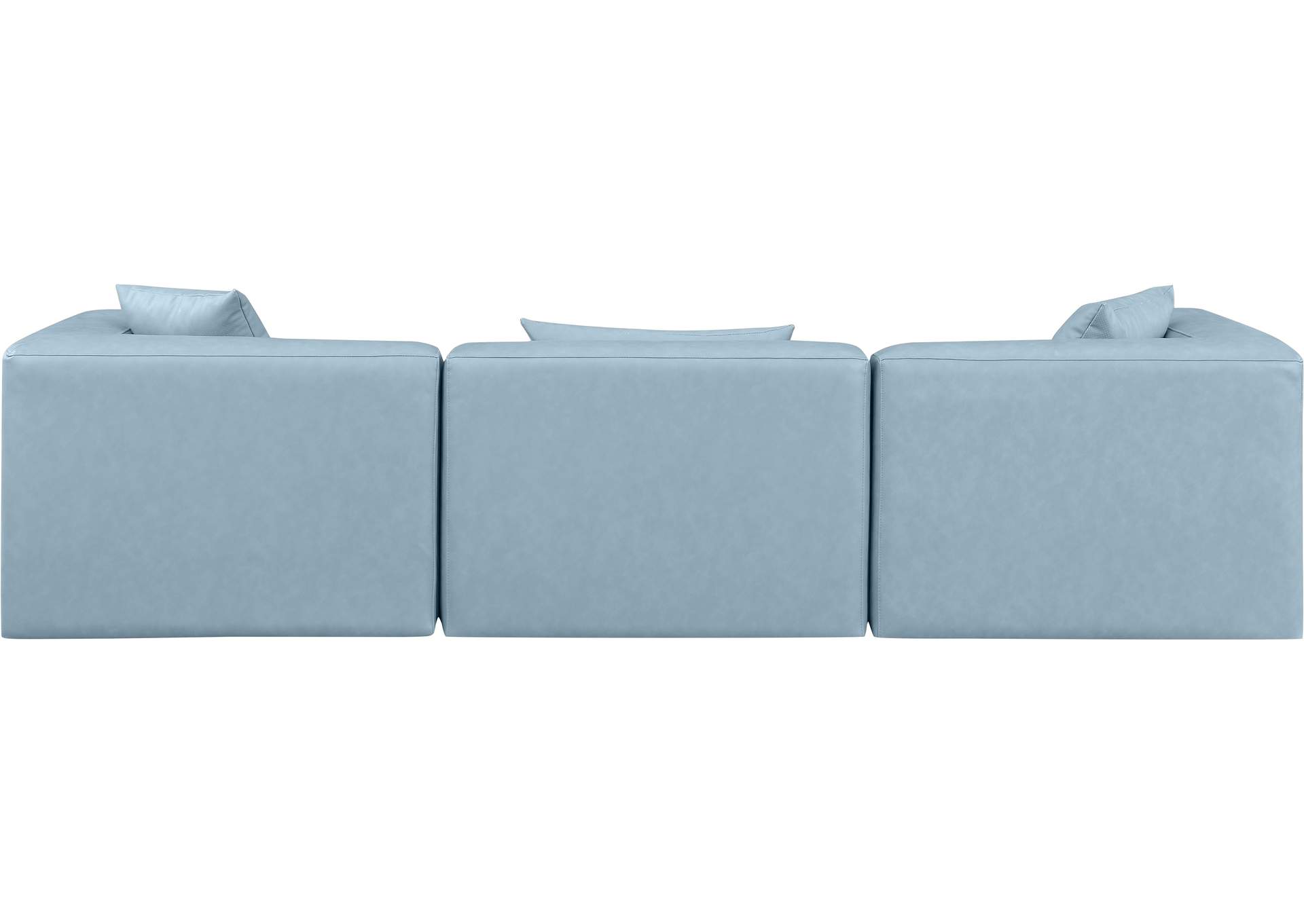 Cube Light Blue Vegan Leather Modular Sofa