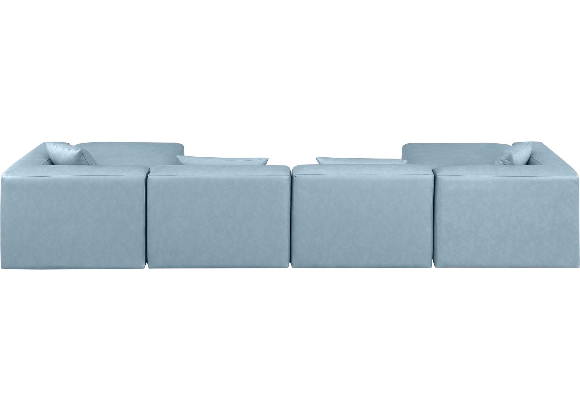 Cube Light Blue Vegan Leather Modular Sectional image 4