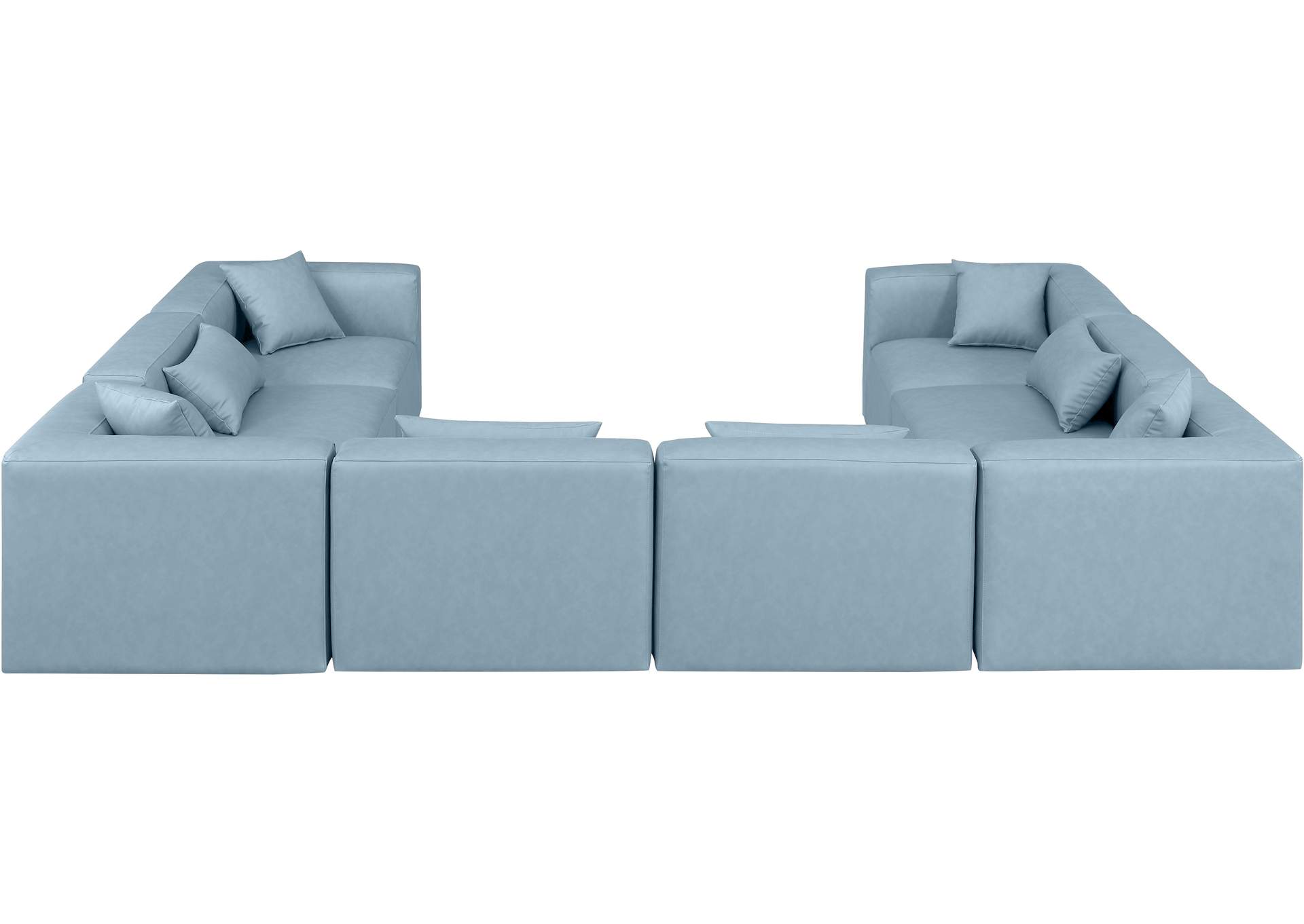Cube Light Blue Vegan Leather Modular Sectional image 4
