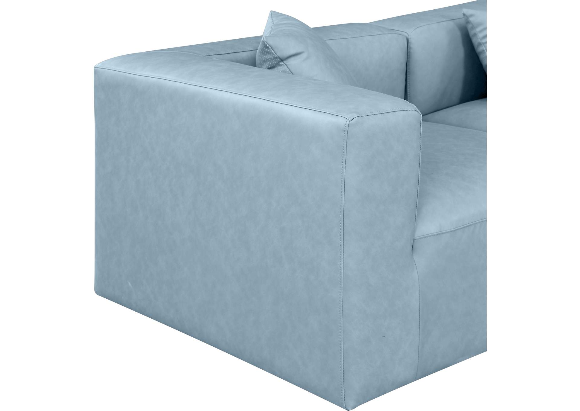 Cube Light Blue Vegan Leather Modular Sectional image 7