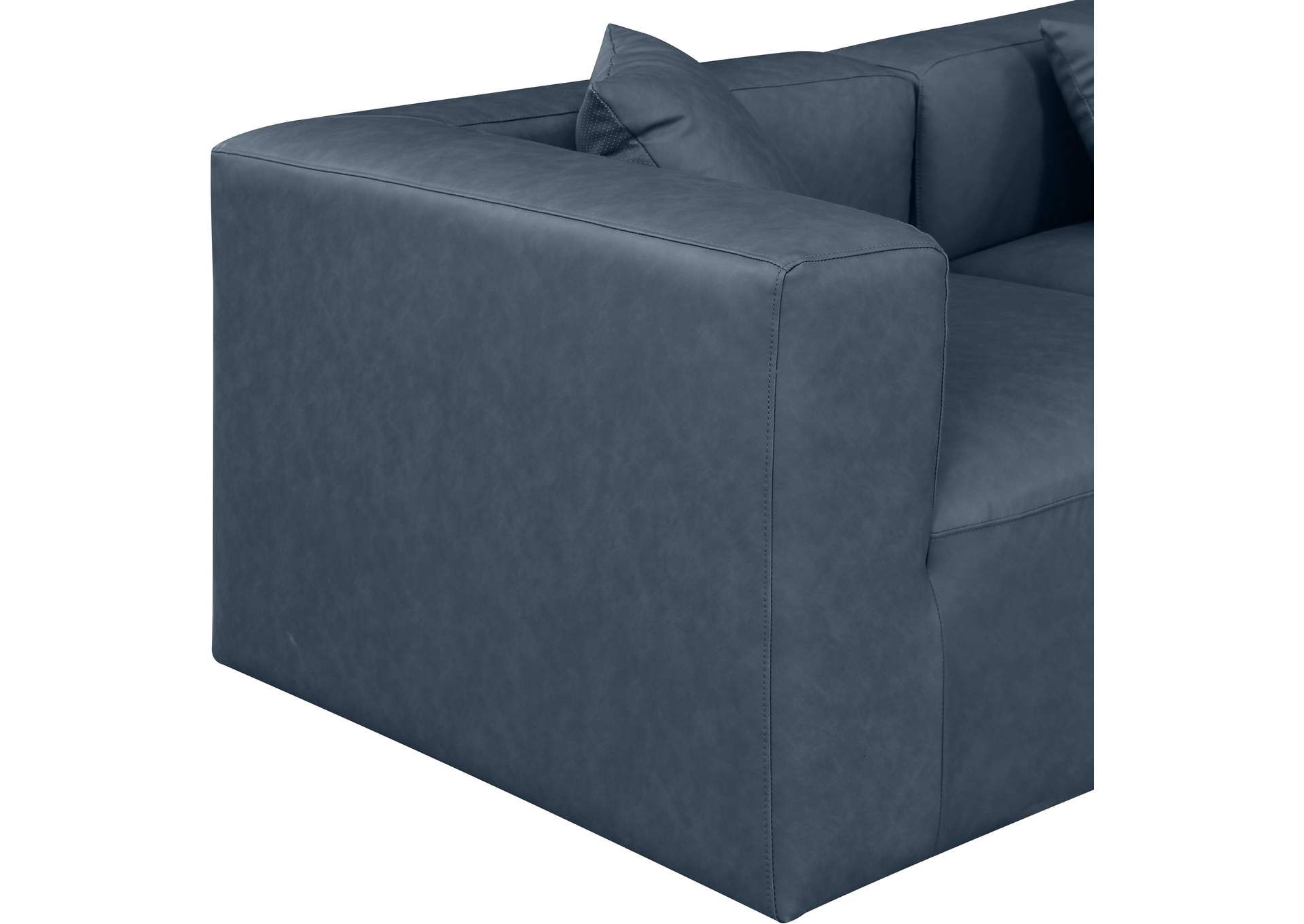 Cube Navy Blue Vegan Leather Modular Sofa