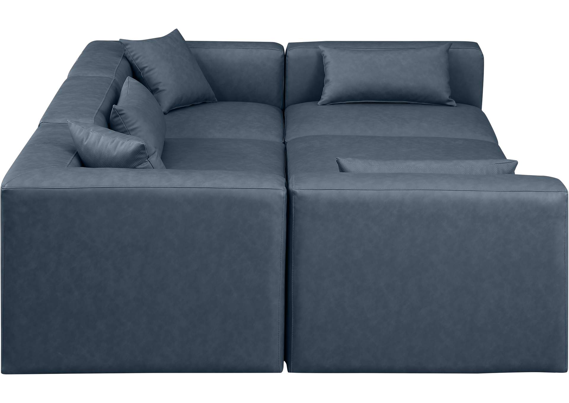 Cube Navy Blue Vegan Leather Modular Sectional image 6