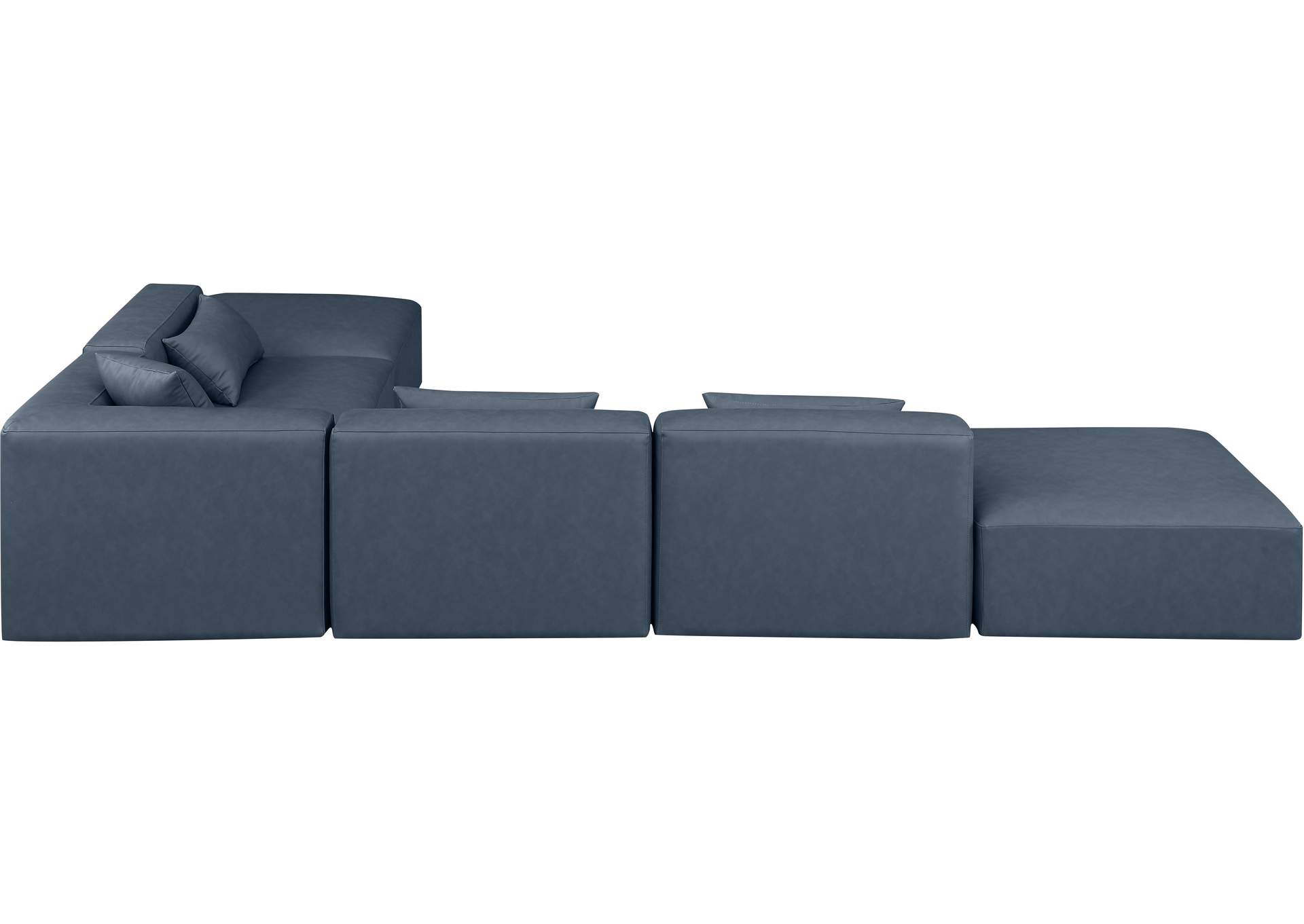 Cube Navy Blue Vegan Leather Modular Sectional image 6