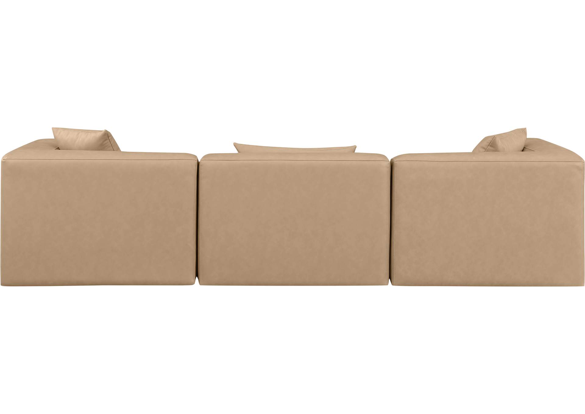 Cube Tan Vegan Leather Modular Sofa image 4