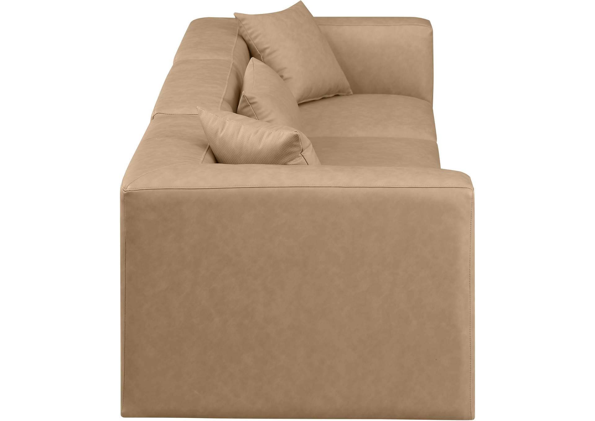 Cube Tan Vegan Leather Modular Sofa image 6