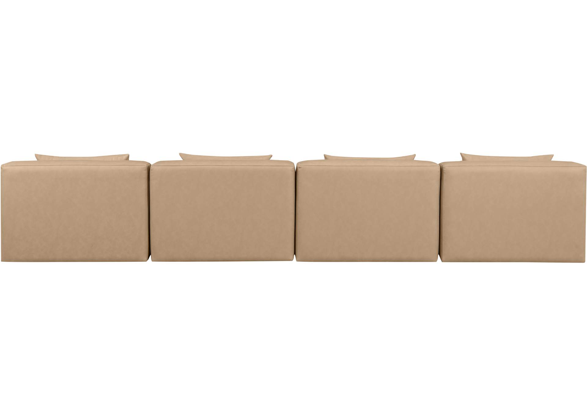 Cube Tan Vegan Leather Modular Sofa image 4