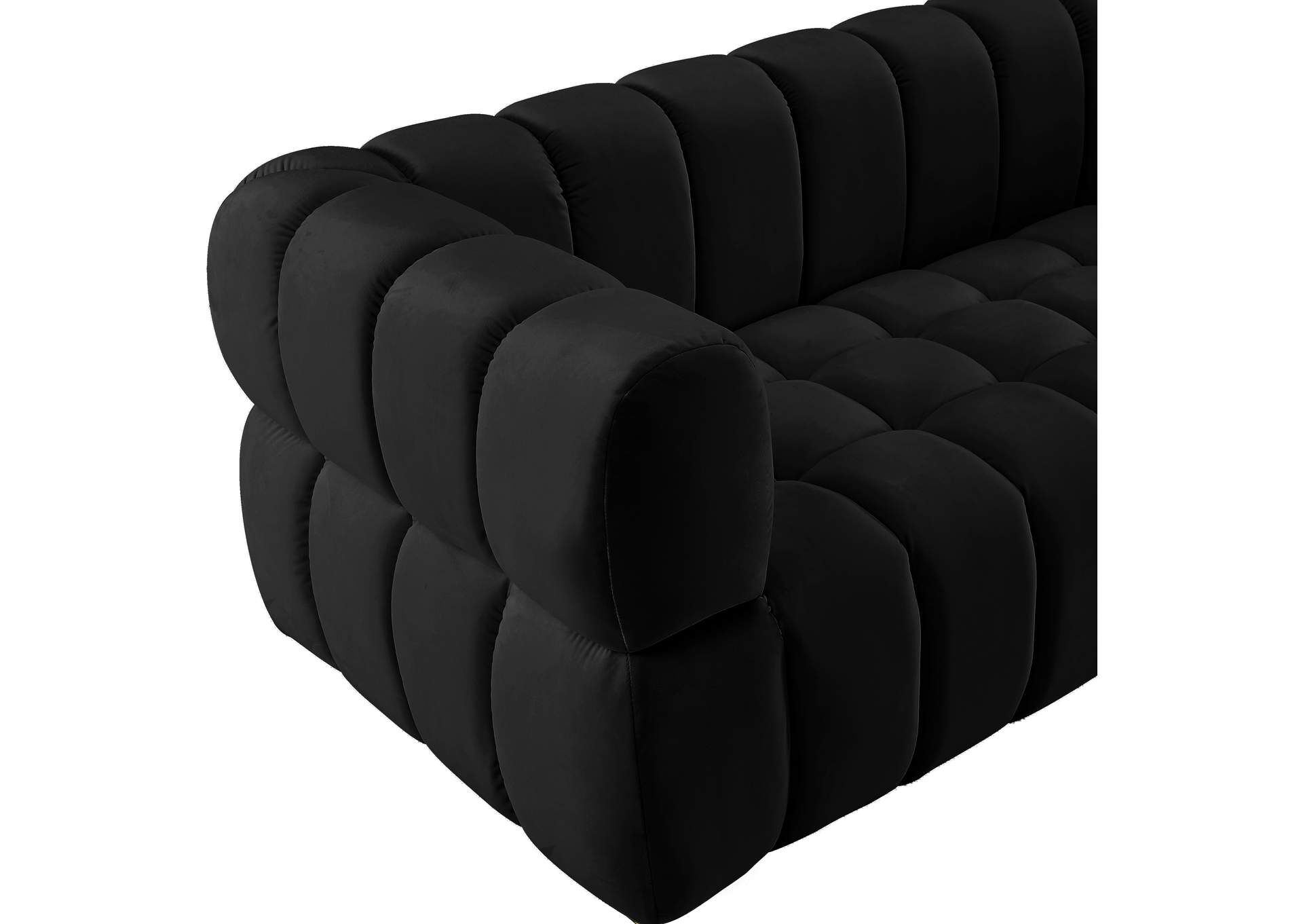 Gwen Black Velvet Sofa