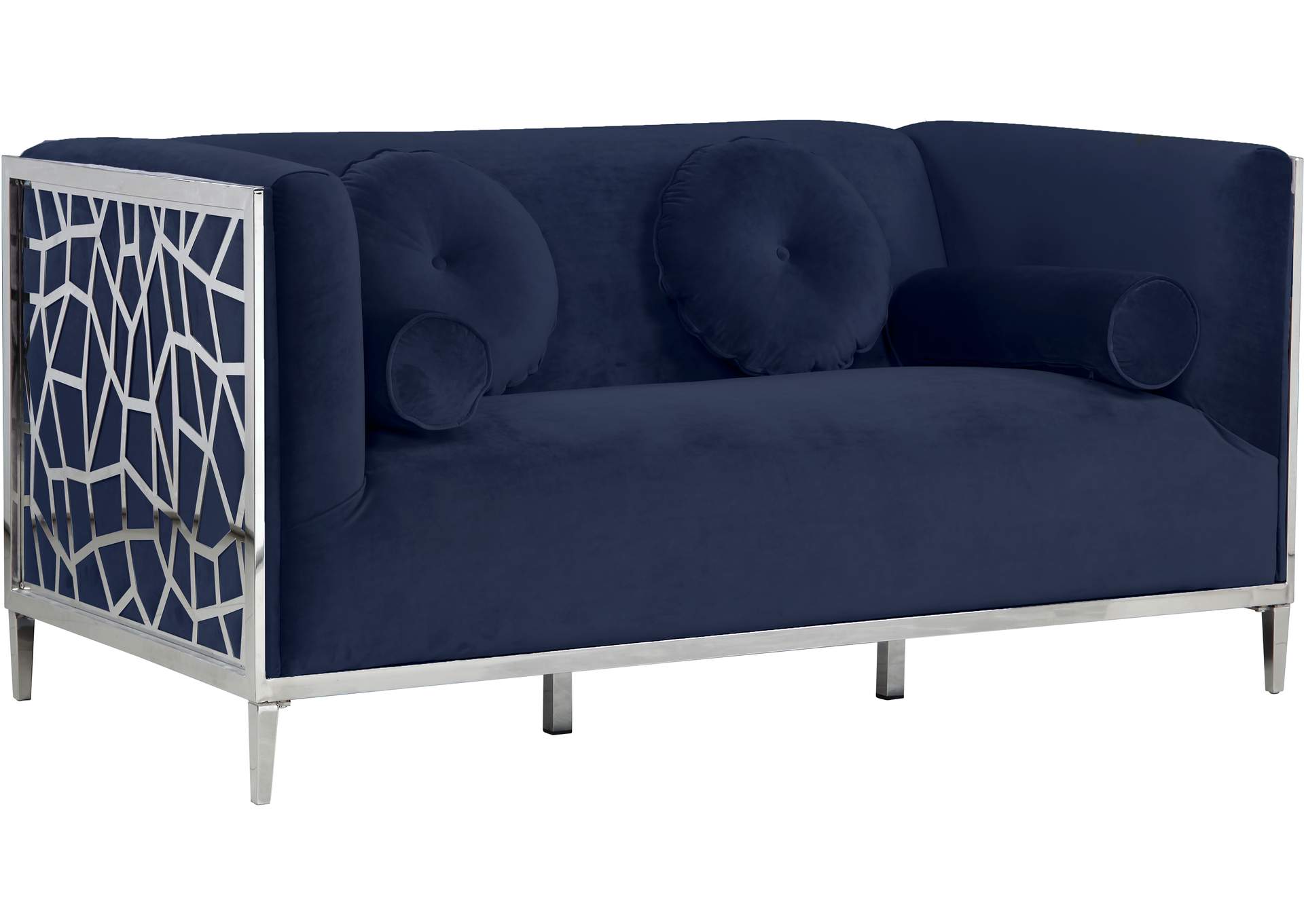Opal Navy Velvet Loveseat