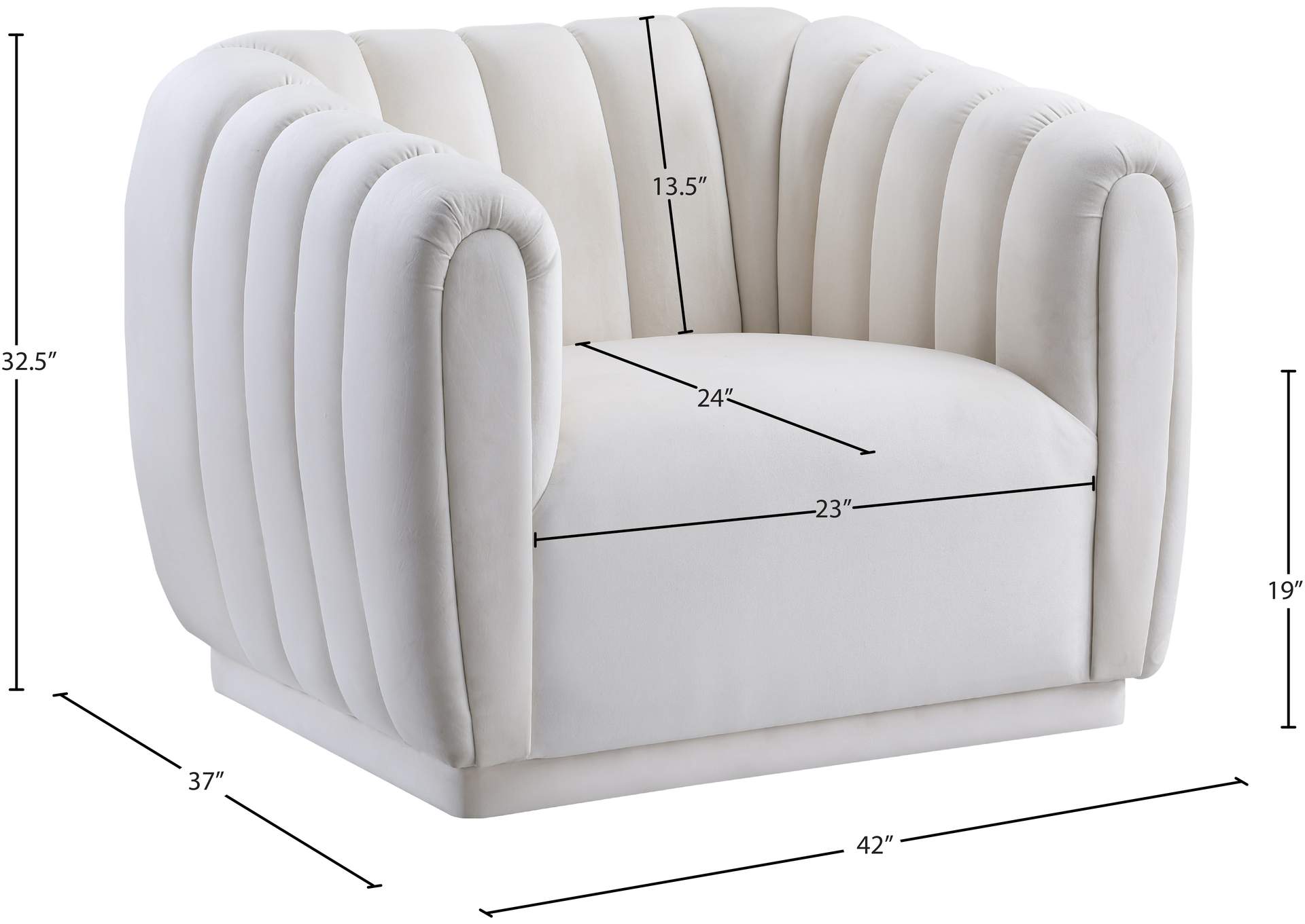 Dixie Cream Velvet Chair