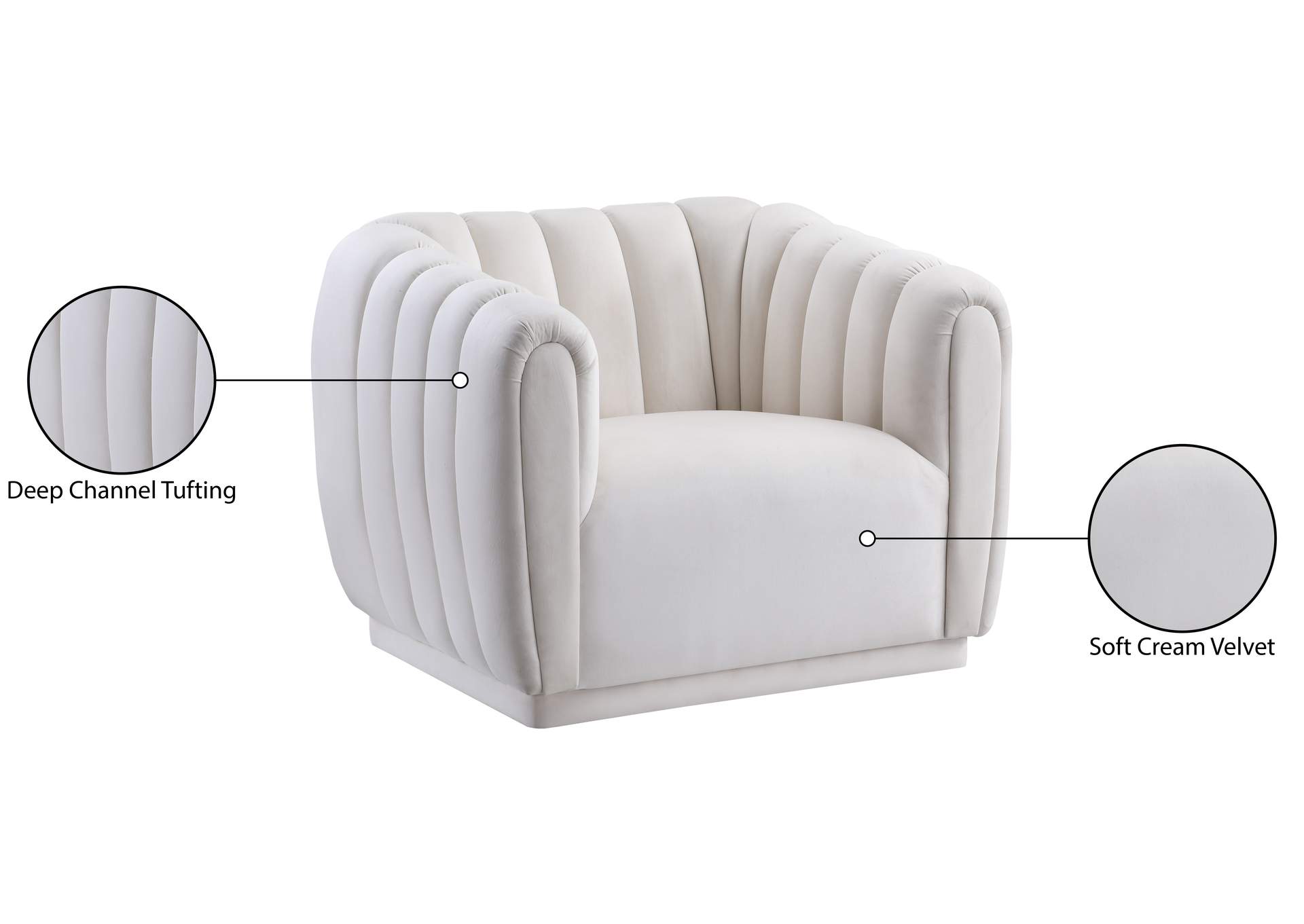 Dixie Cream Velvet Chair