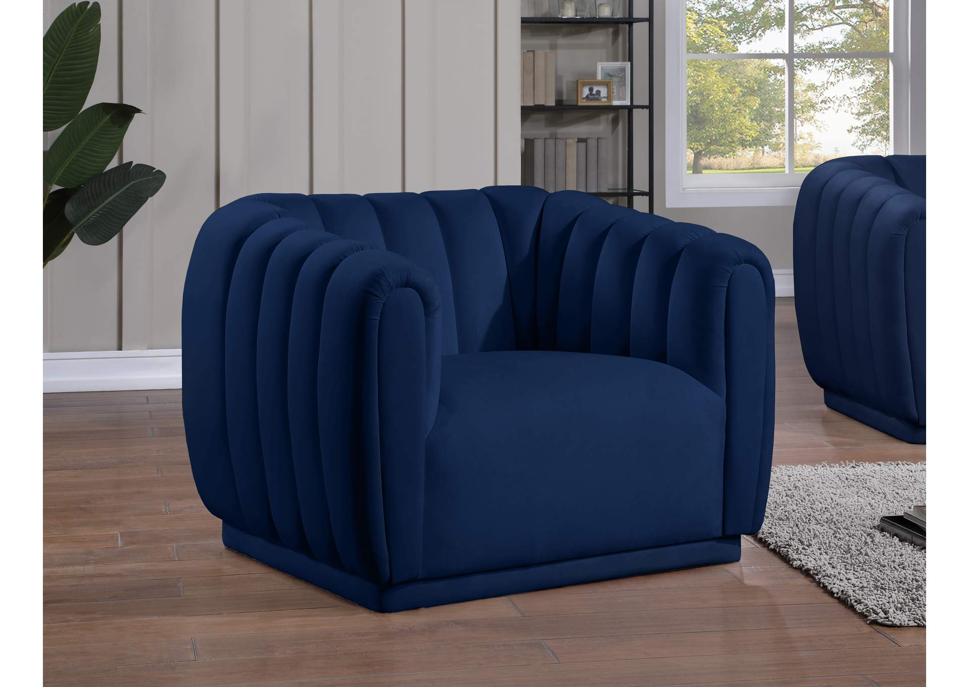 Dixie Navy Velvet Chair