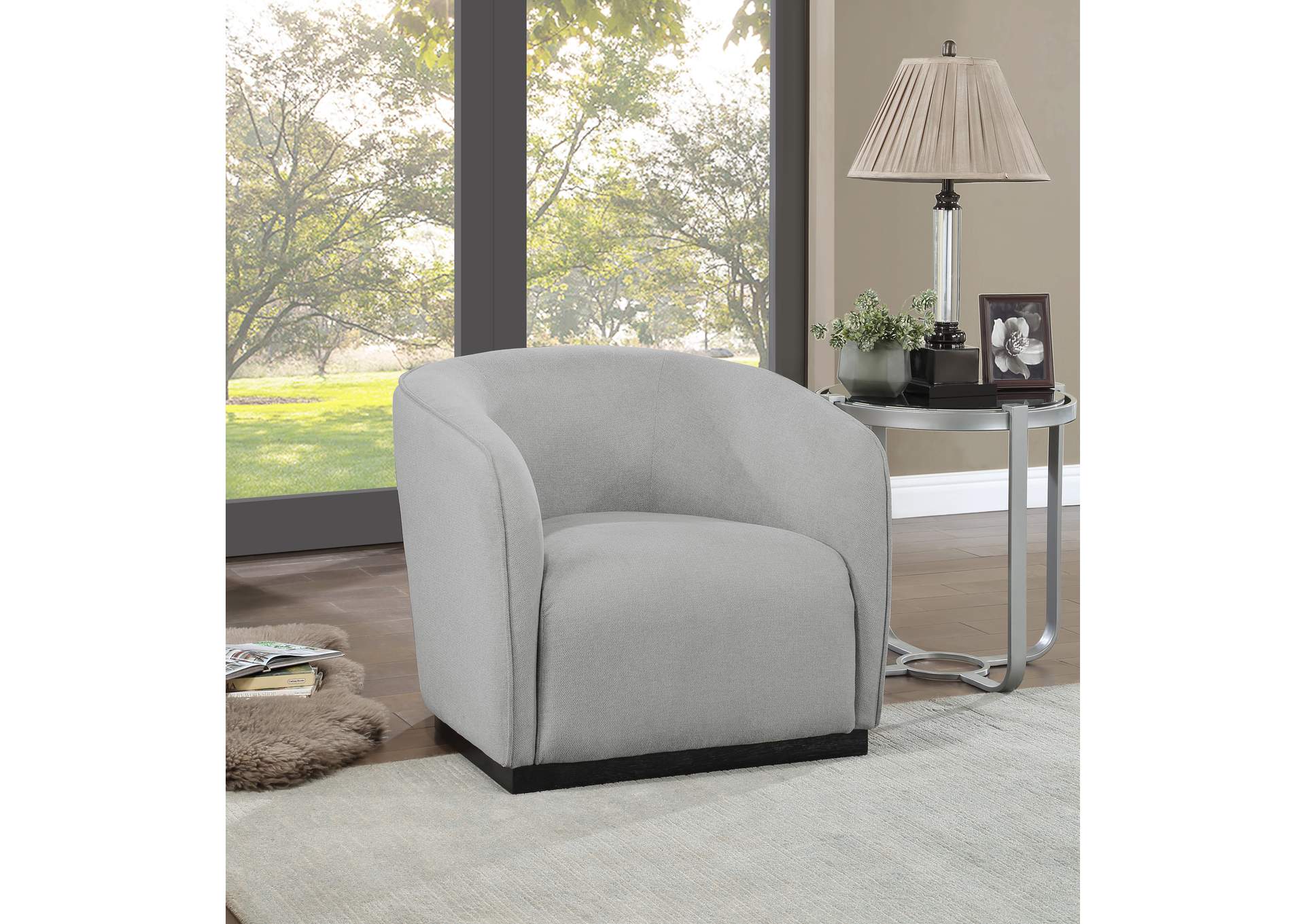 Mylah Grey Polyester Fabric Chair