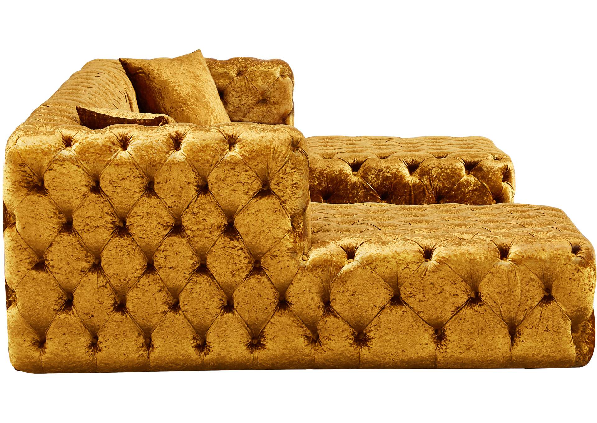 Coco Gold Velvet 3 Piece Sectional (3 Boxes)