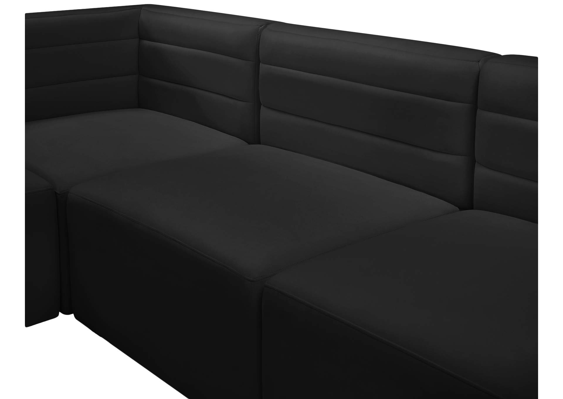Quincy Black Velvet Modular Sofa