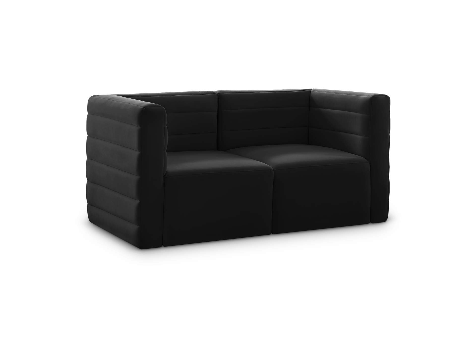 Quincy Black Velvet Modular Sofa