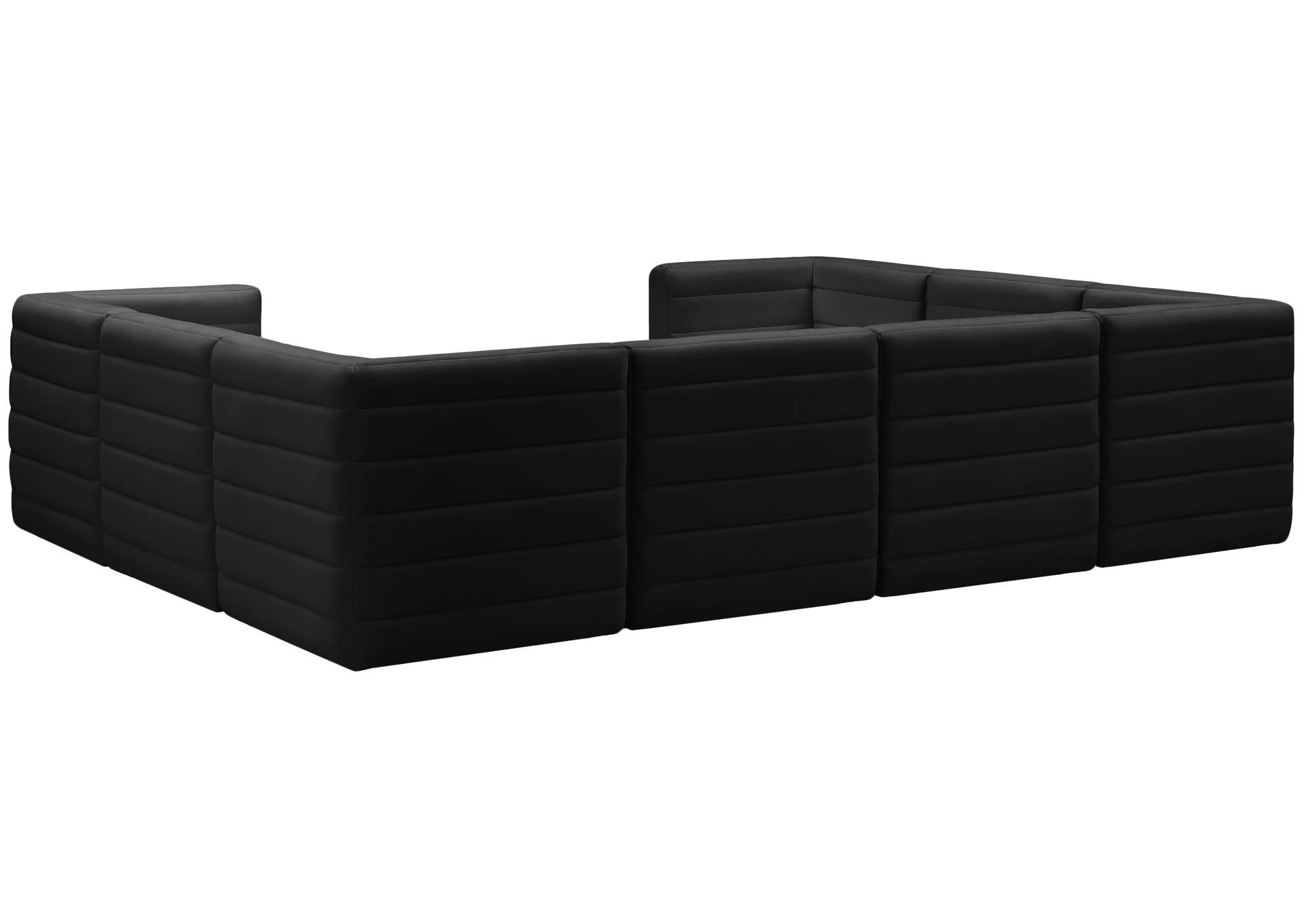 Quincy Black Velvet Modular Sectional