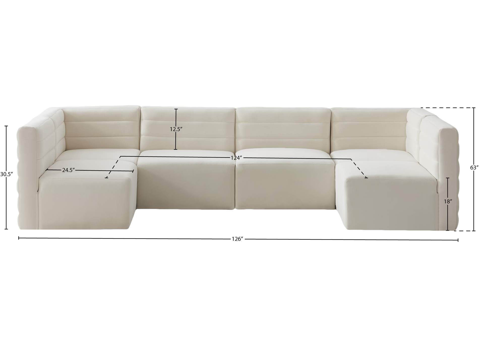 Quincy Cream Velvet Modular Sectional