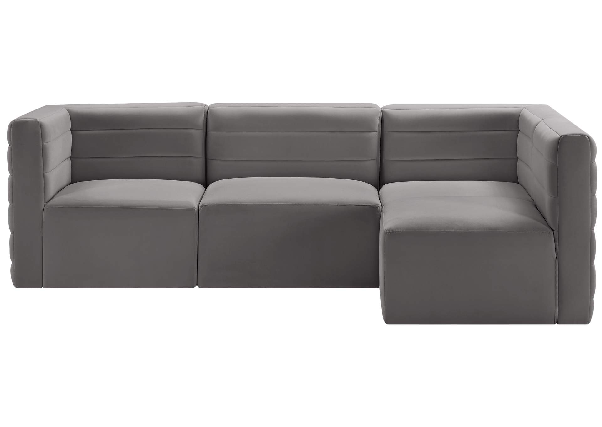 Quincy Grey Velvet Modular Sectional