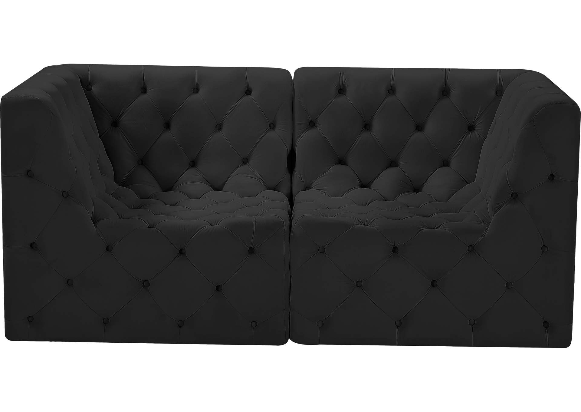 Tuft Black Velvet Modular Sofa