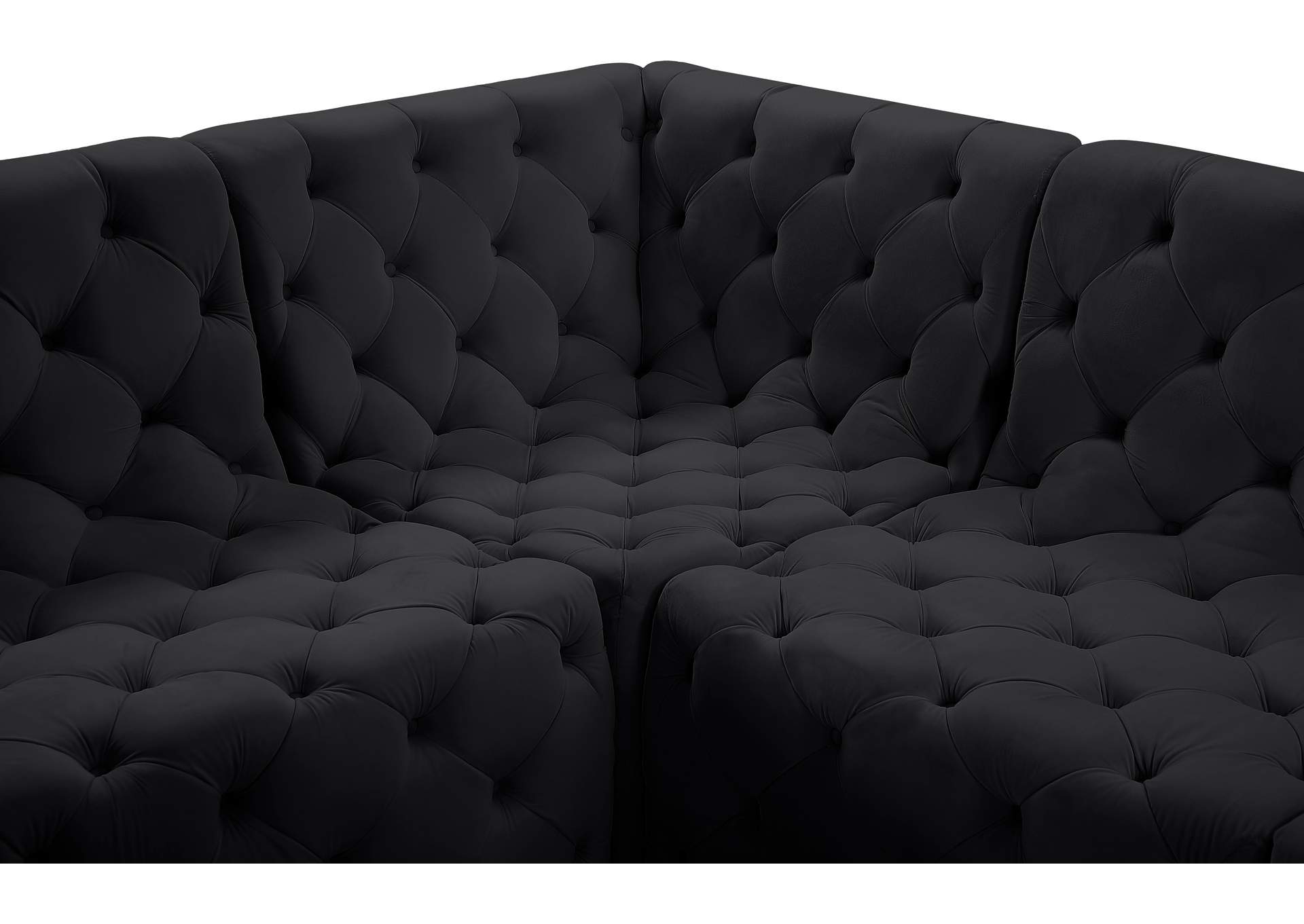 Tuft Black Velvet Modular Sectional