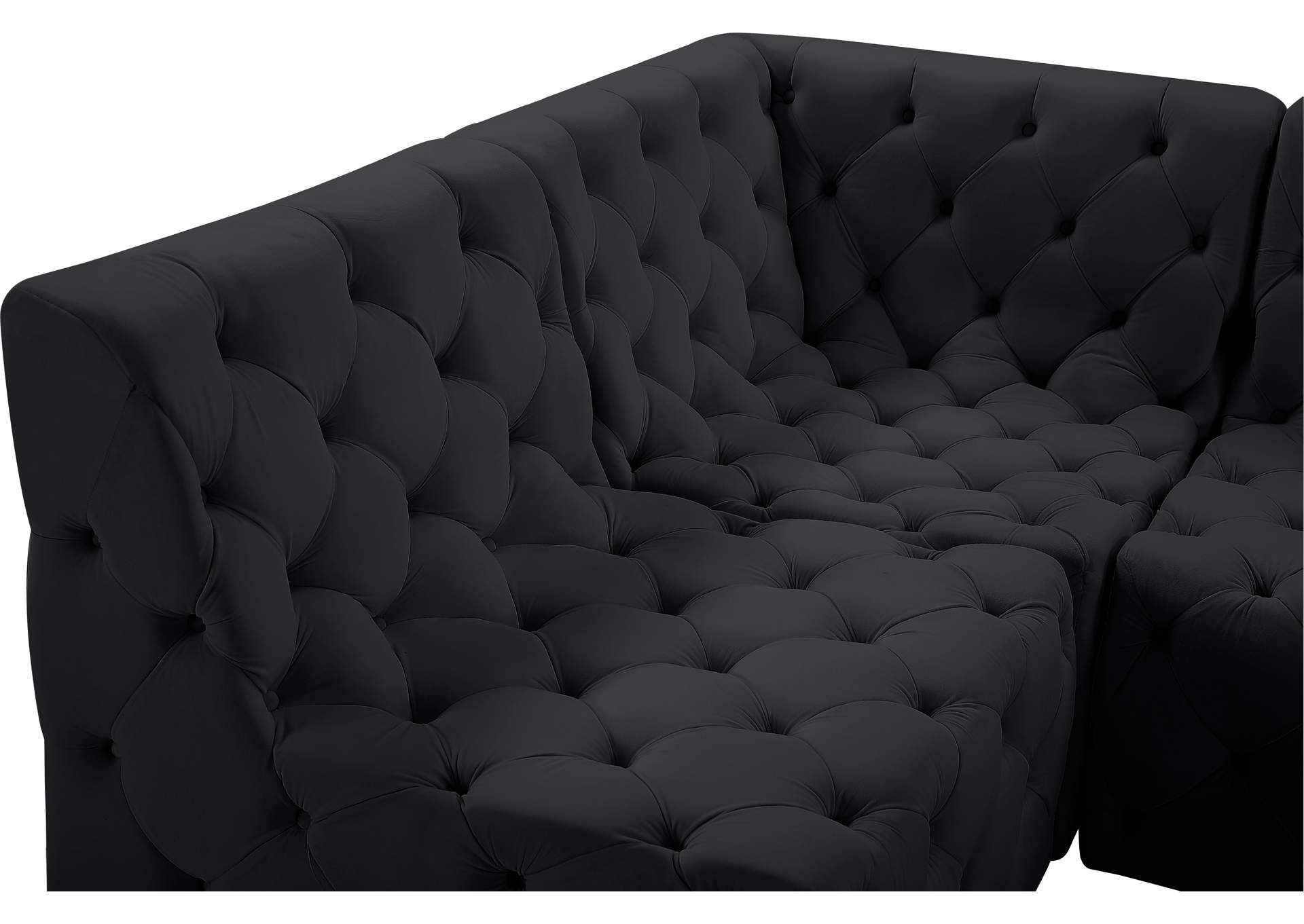 Tuft Black Velvet Modular Sectional
