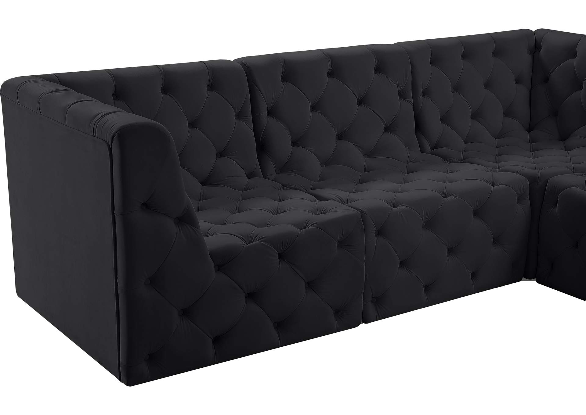 Tuft Black Velvet Modular Sectional