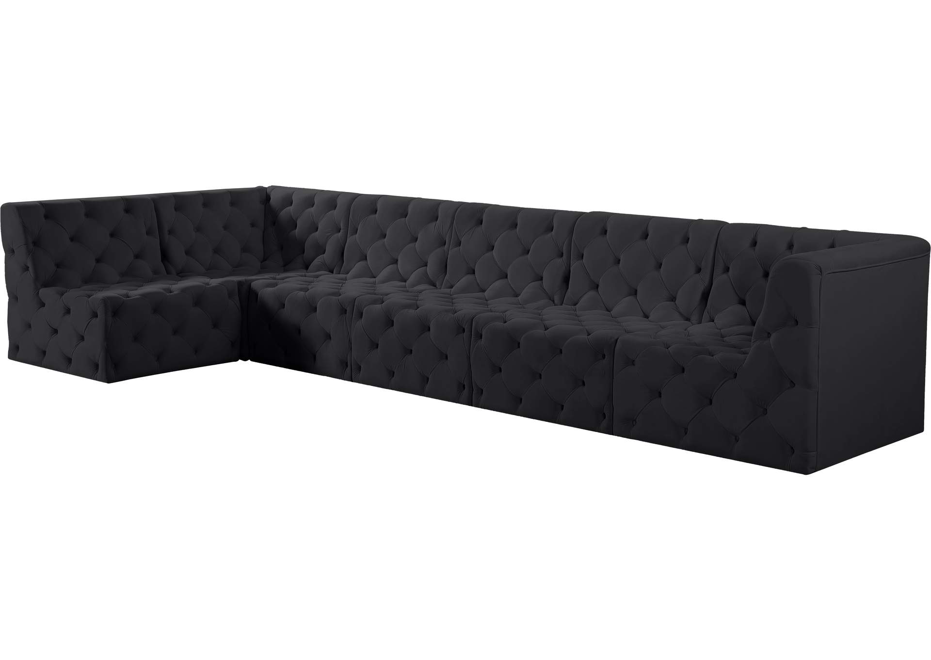 Tuft Black Velvet Modular Sectional