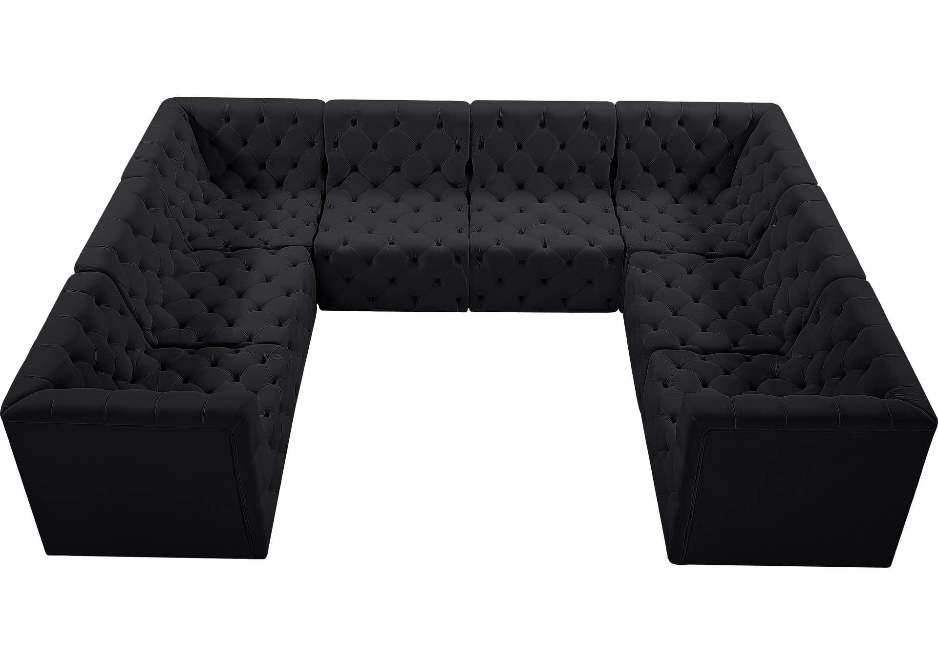 Tuft Black Velvet Modular Sectional