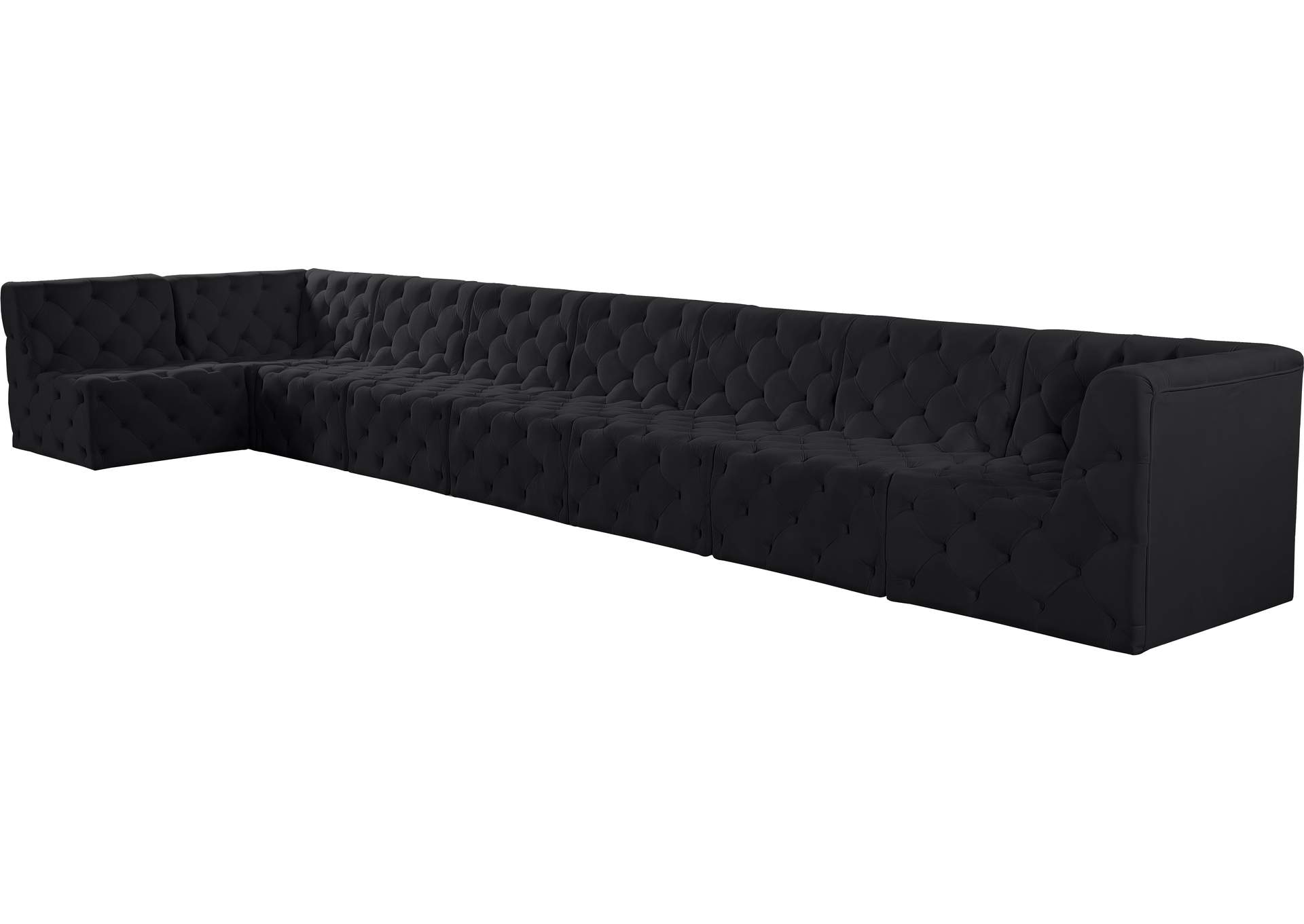 Tuft Black Velvet Modular Sectional