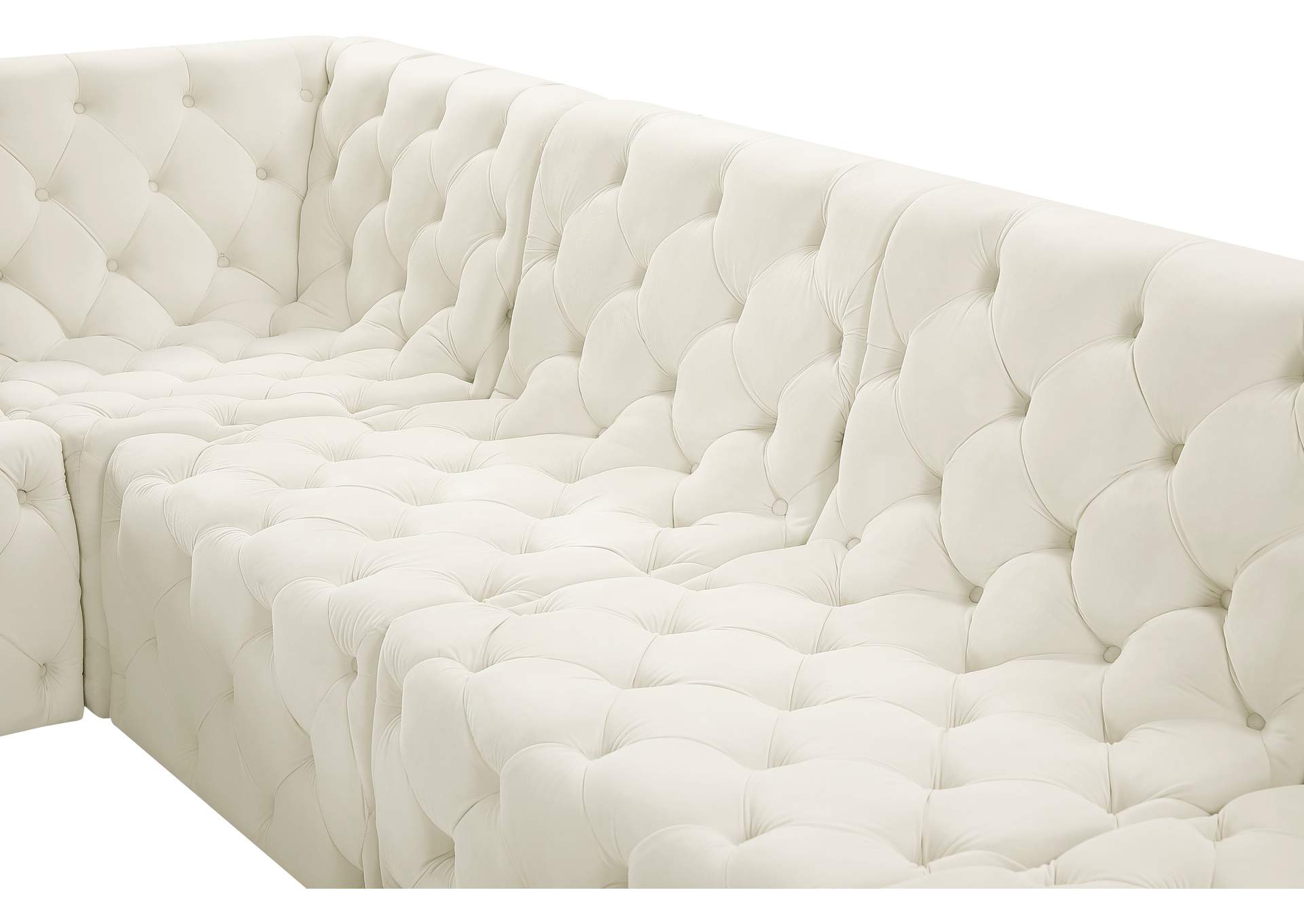 Tuft Cream Velvet Modular Sectional