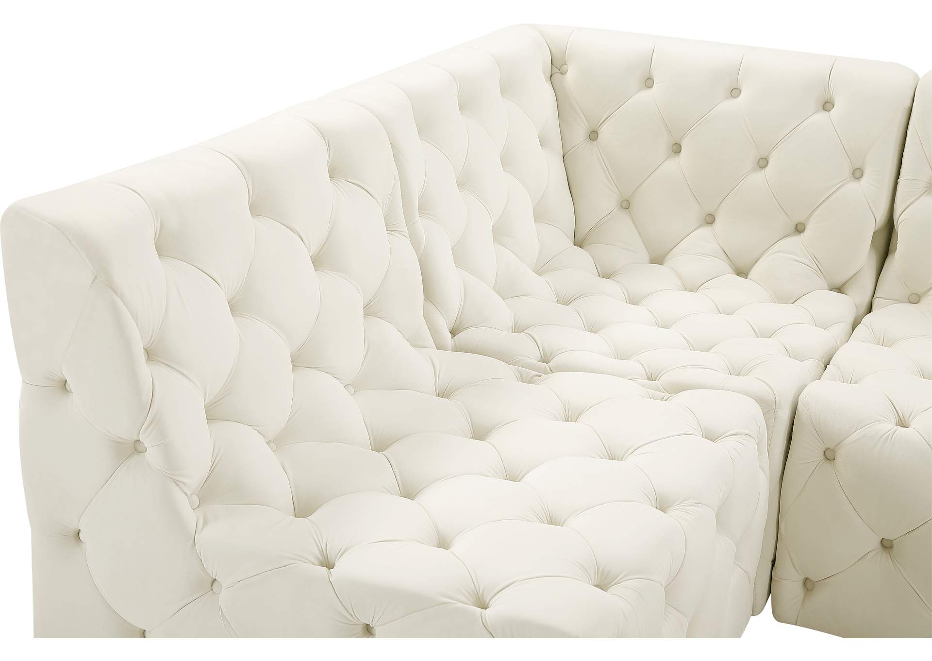 Tuft Cream Velvet Modular Sectional