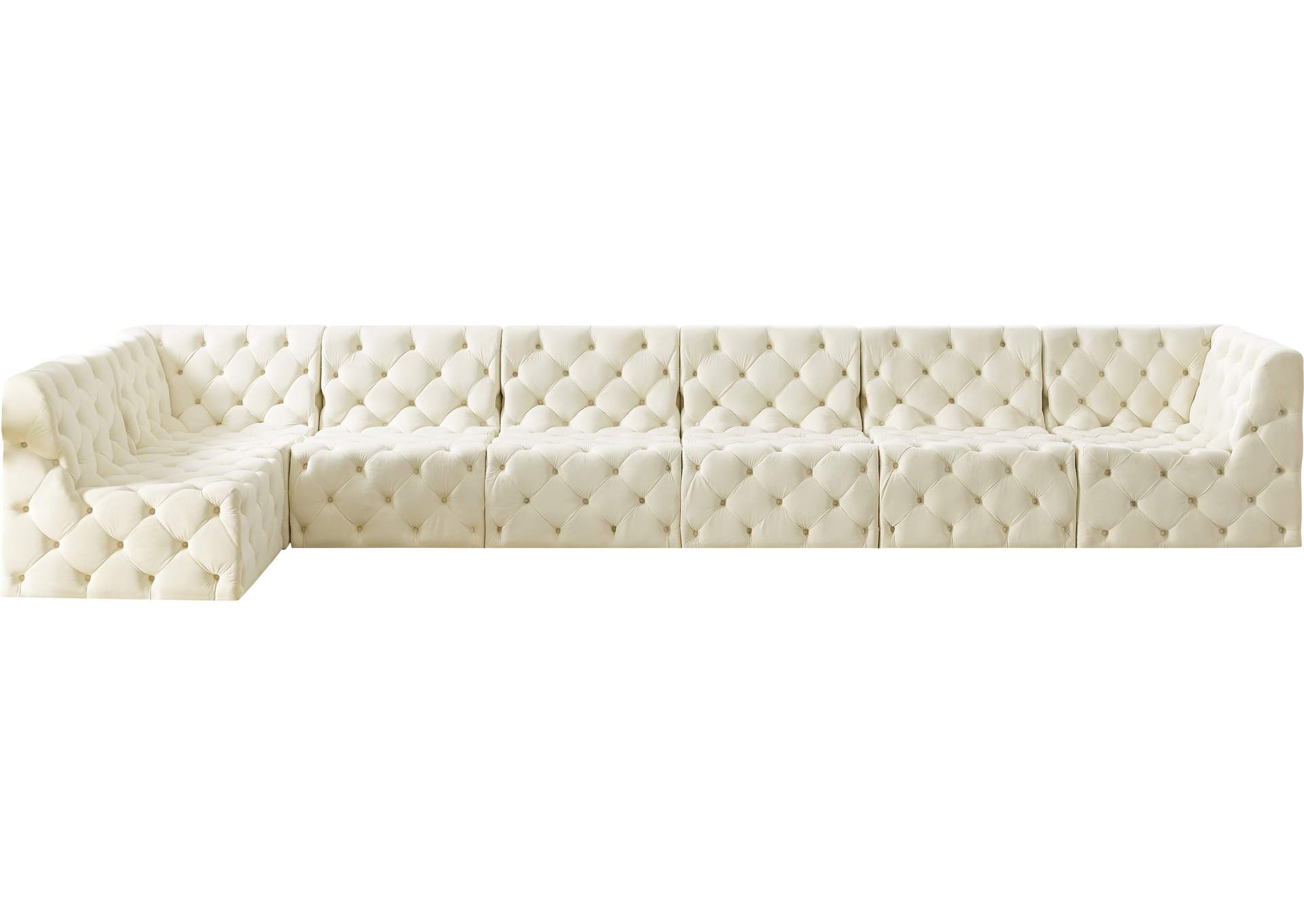 Tuft Cream Velvet Modular Sectional