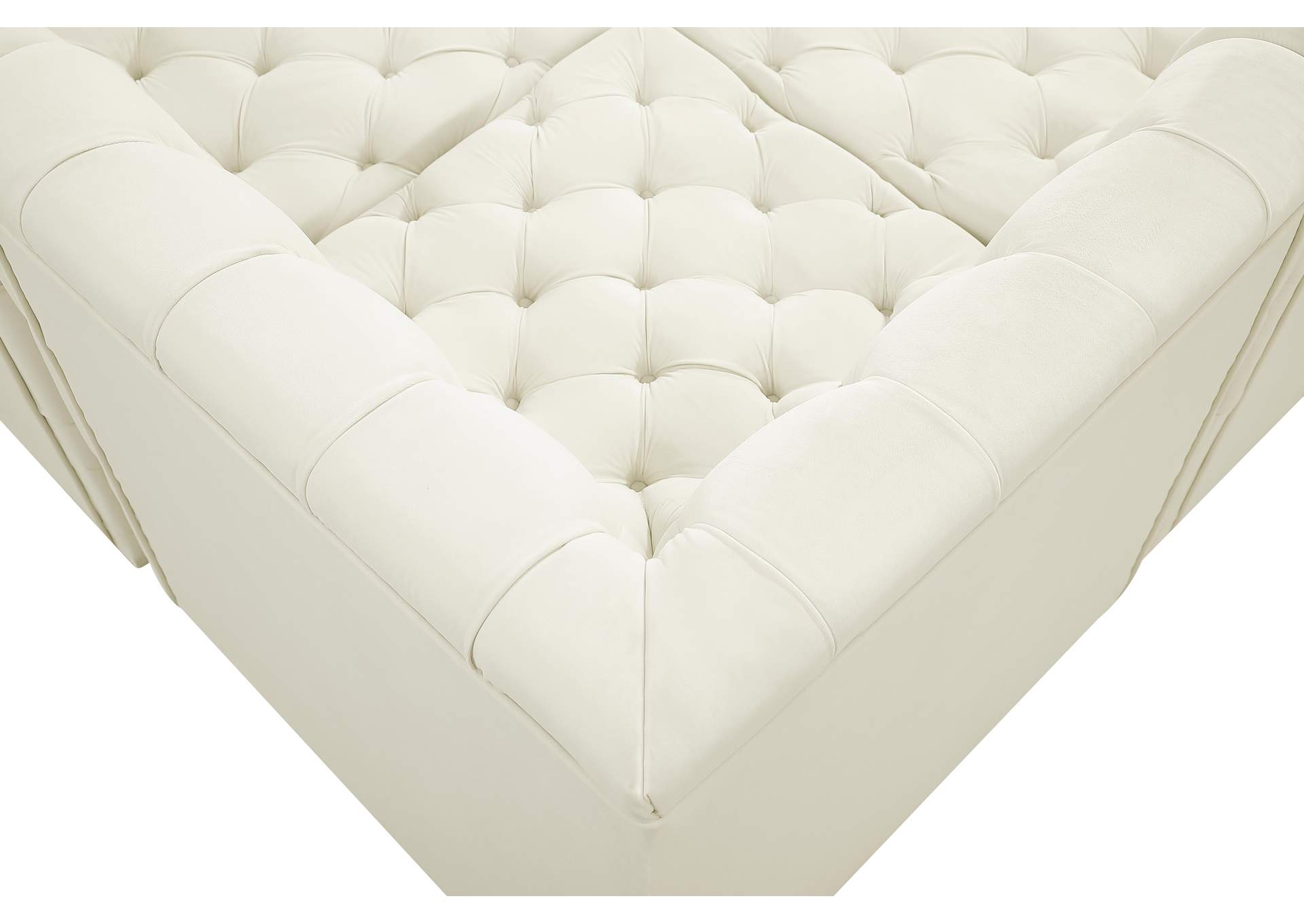 Tuft Cream Velvet Modular Sectional