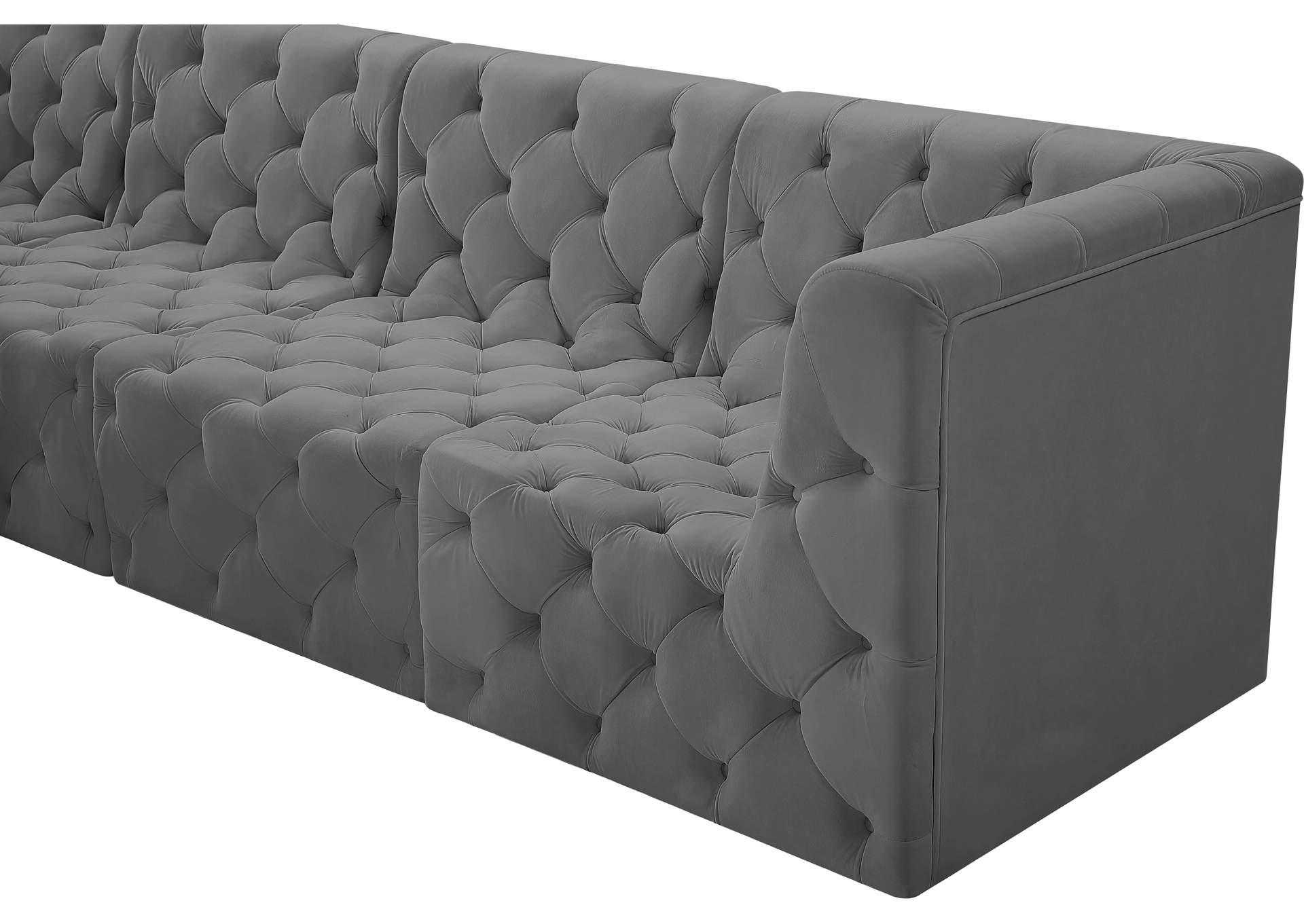 Tuft Grey Velvet Modular Sofa