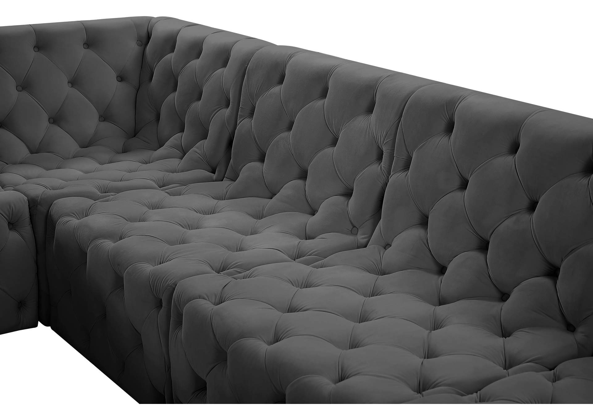 Tuft Grey Velvet Modular Sectional