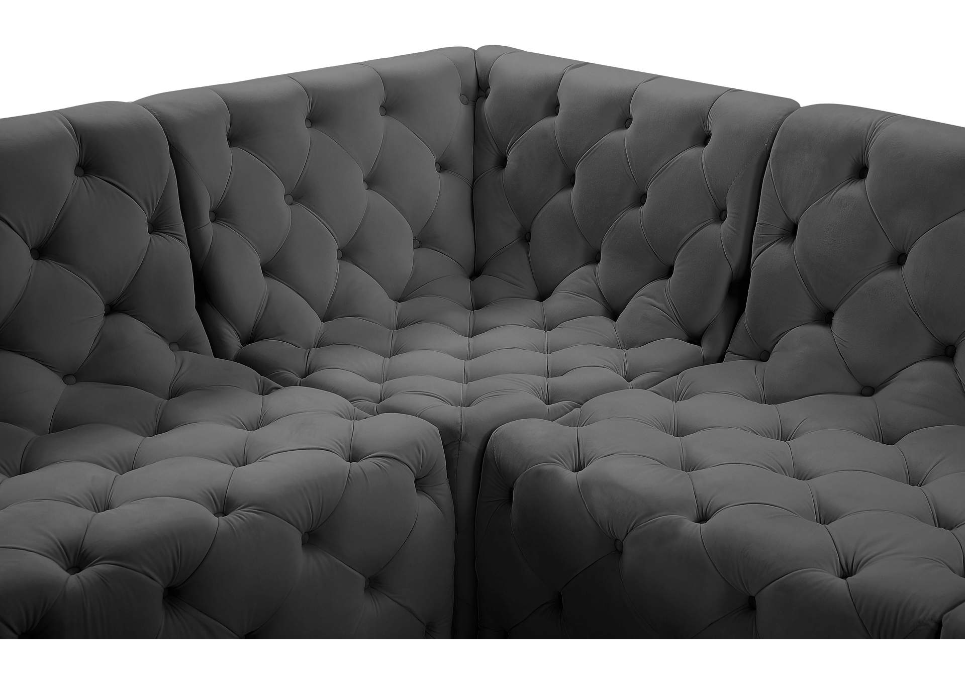 Tuft Grey Velvet Modular Sectional