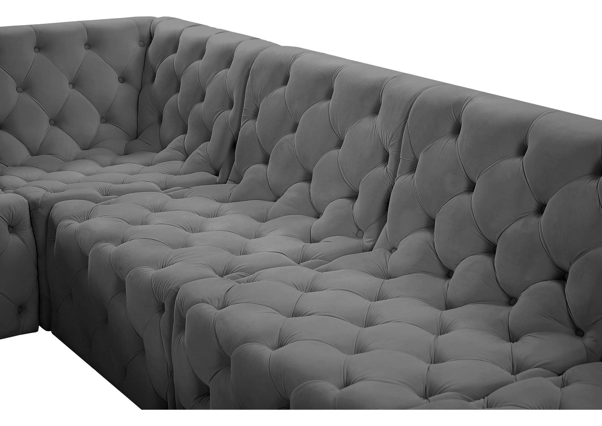 Tuft Grey Velvet Modular Sectional