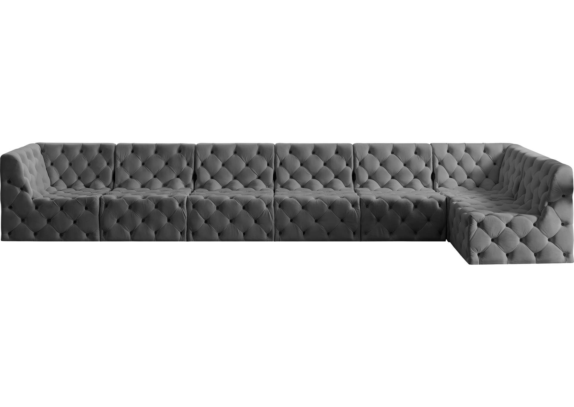 Tuft Grey Velvet Modular Sectional