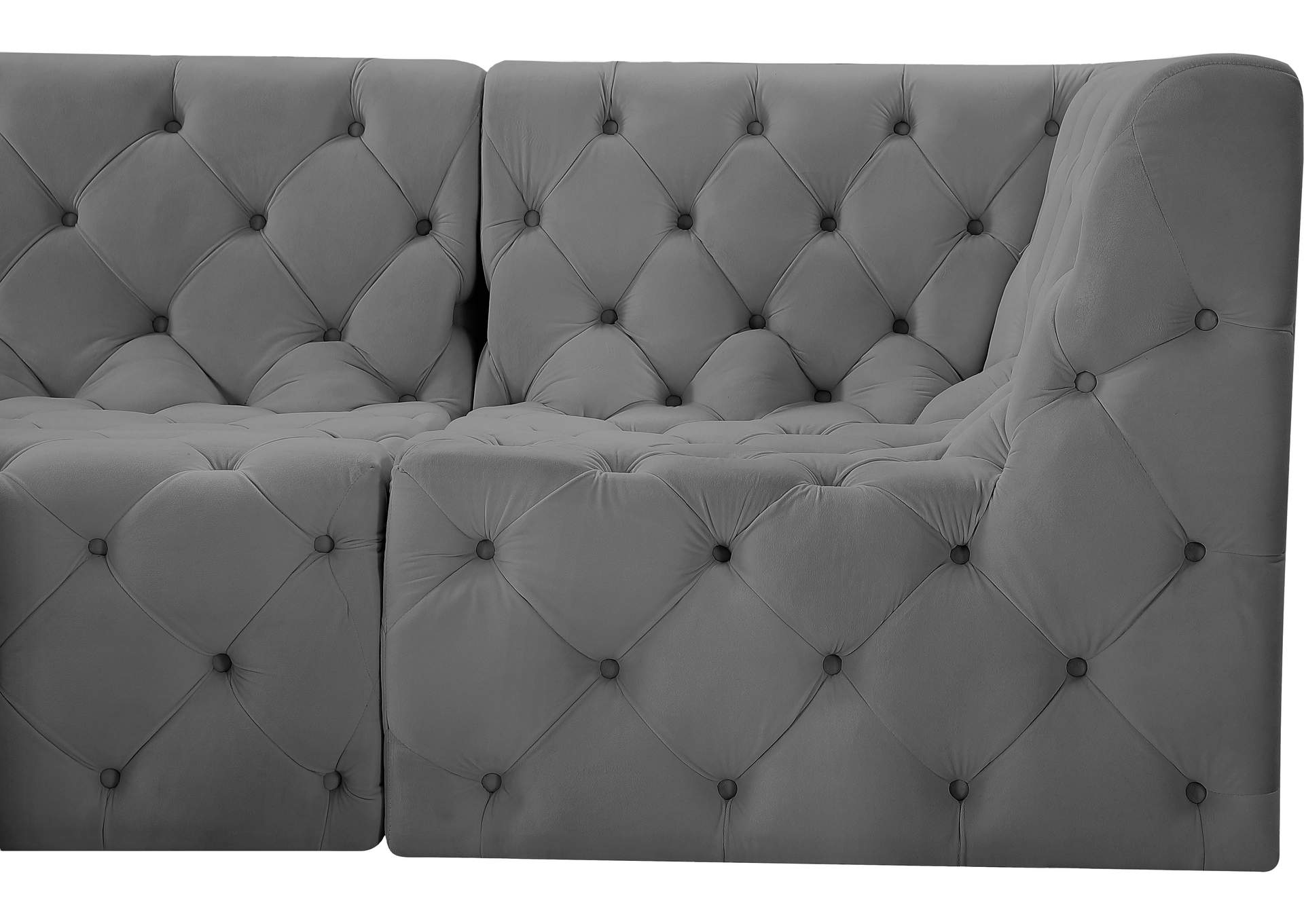 Tuft Grey Velvet Modular Sectional