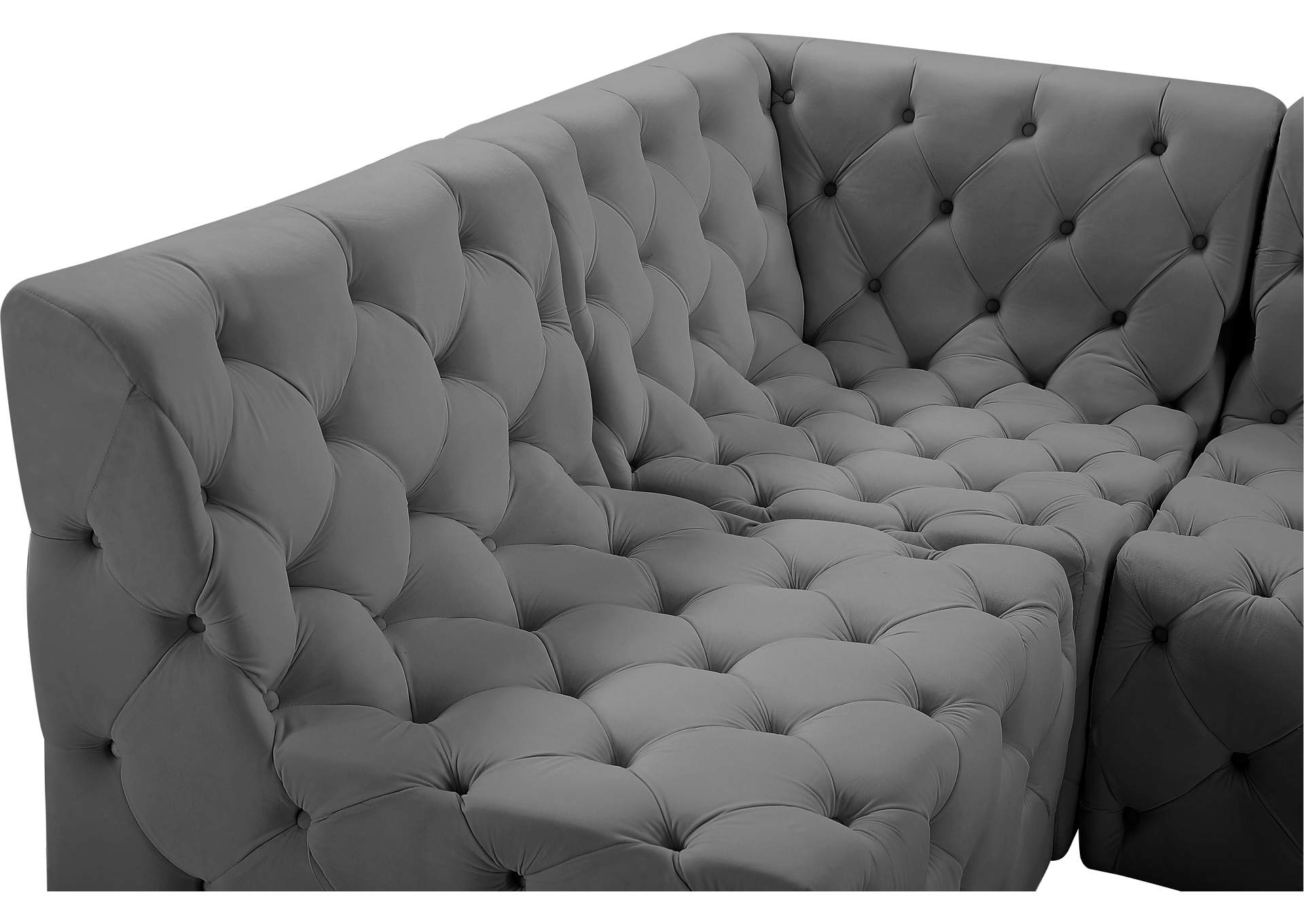 Tuft Grey Velvet Modular Sectional