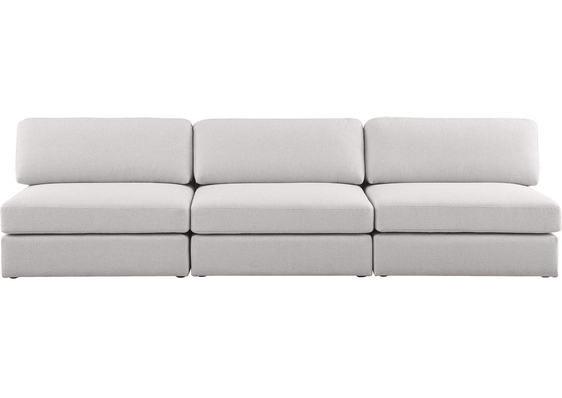 Beckham Beige Durable Linen Textured Fabric Modular Sofa