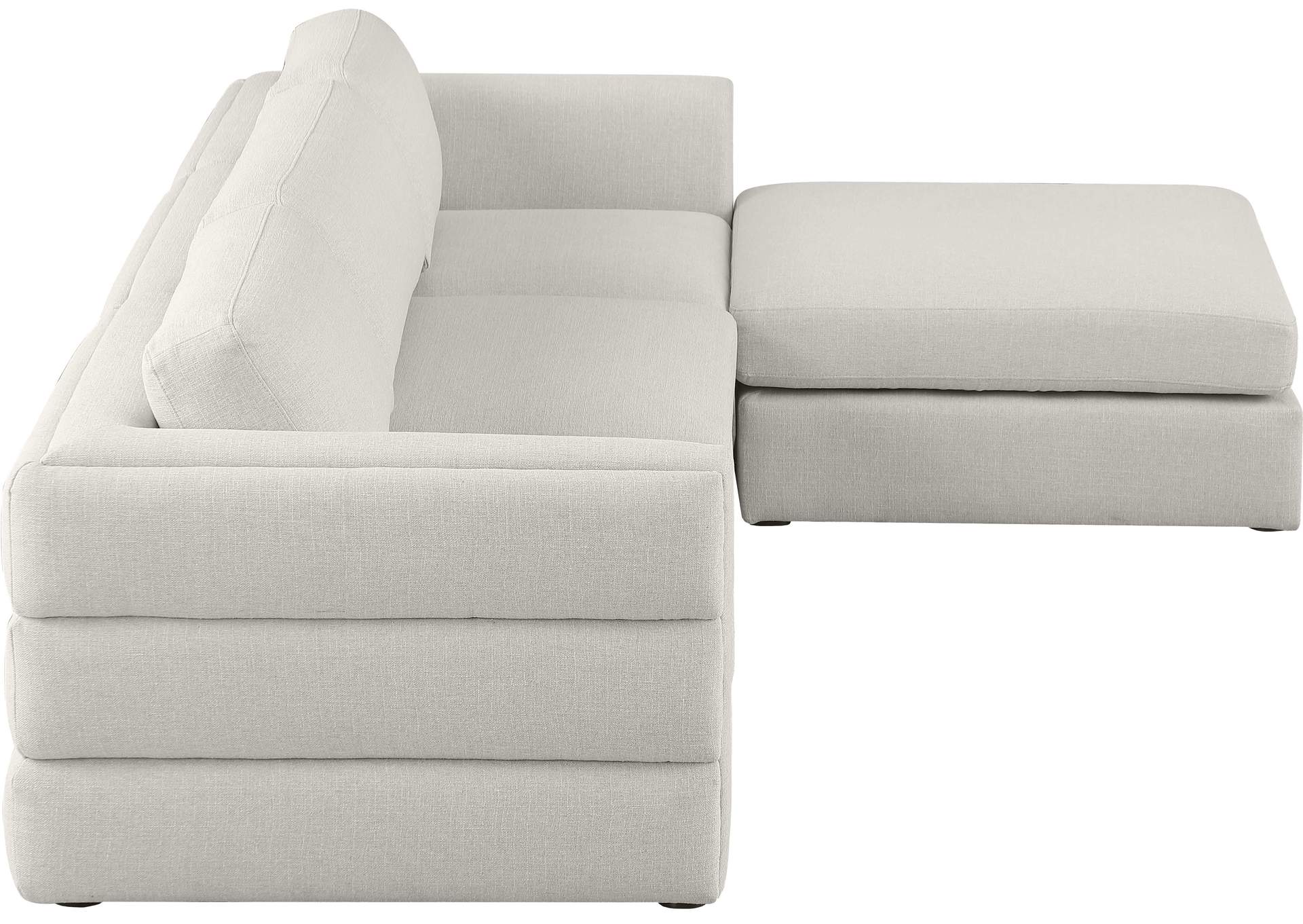 Beckham Beige Durable Linen Textured Fabric Modular Sectional