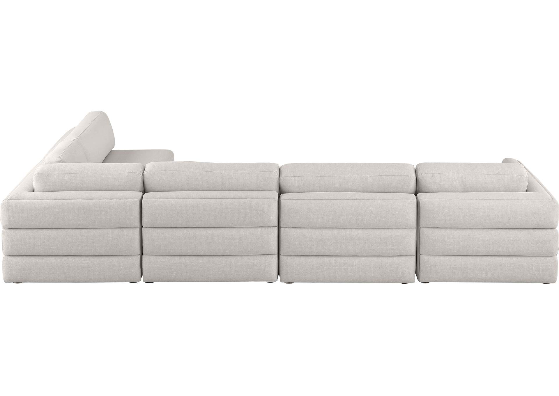 Beckham Beige Durable Linen Textured Fabric Modular Sectional