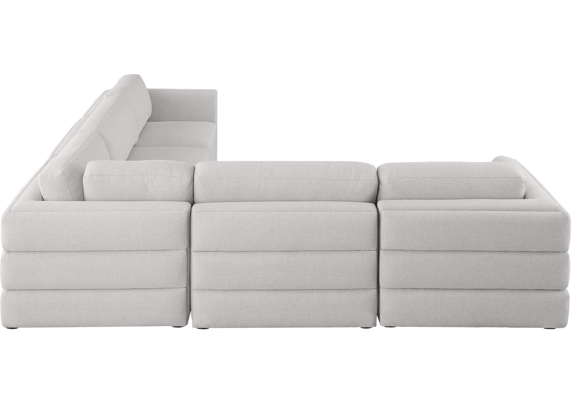Beckham Beige Durable Linen Textured Fabric Modular Sectional