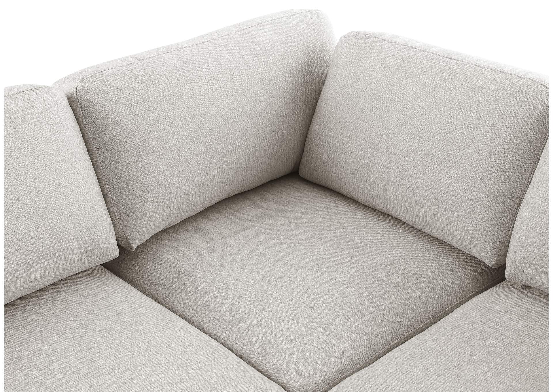 Beckham Beige Durable Linen Textured Fabric Modular Sectional