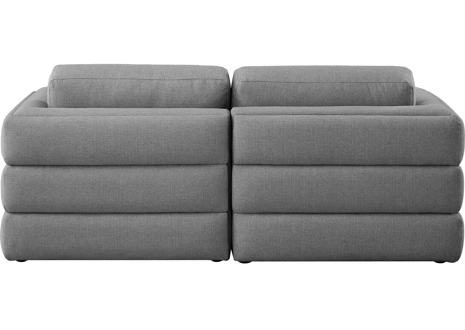 Beckham Grey Durable Linen Textured Fabric Modular Sofa