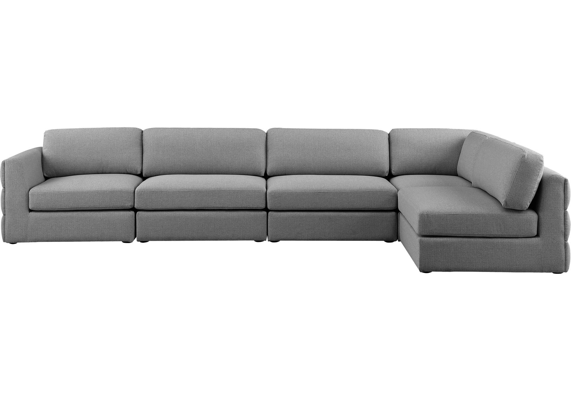 Beckham Grey Durable Linen Textured Fabric Modular Sectional