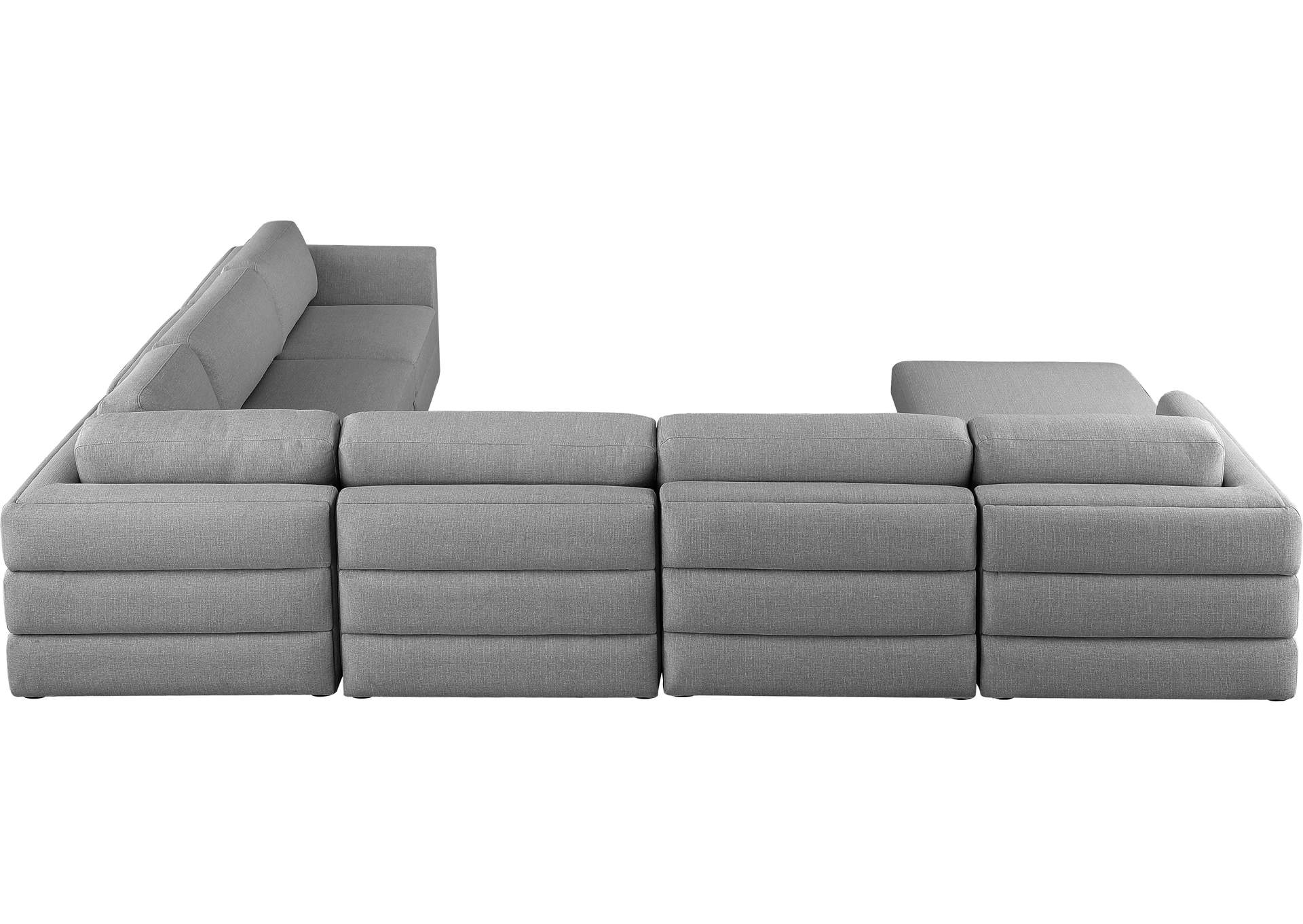 Beckham Grey Durable Linen Textured Fabric Modular Sectional