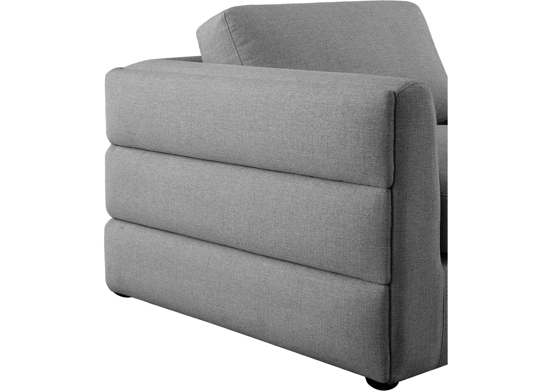 Beckham Grey Durable Linen Textured Fabric Modular Sectional