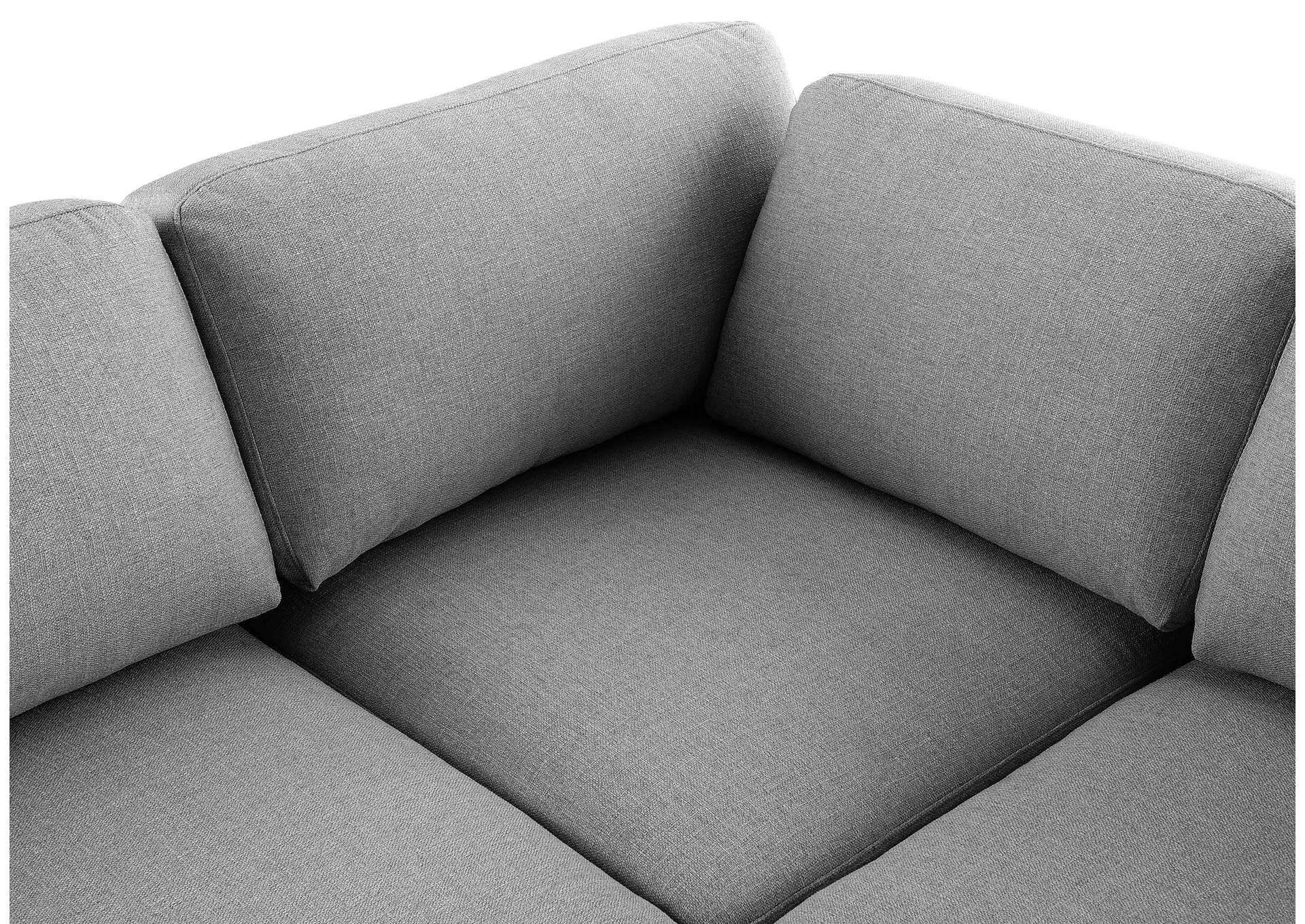 Beckham Grey Durable Linen Textured Fabric Modular Sectional